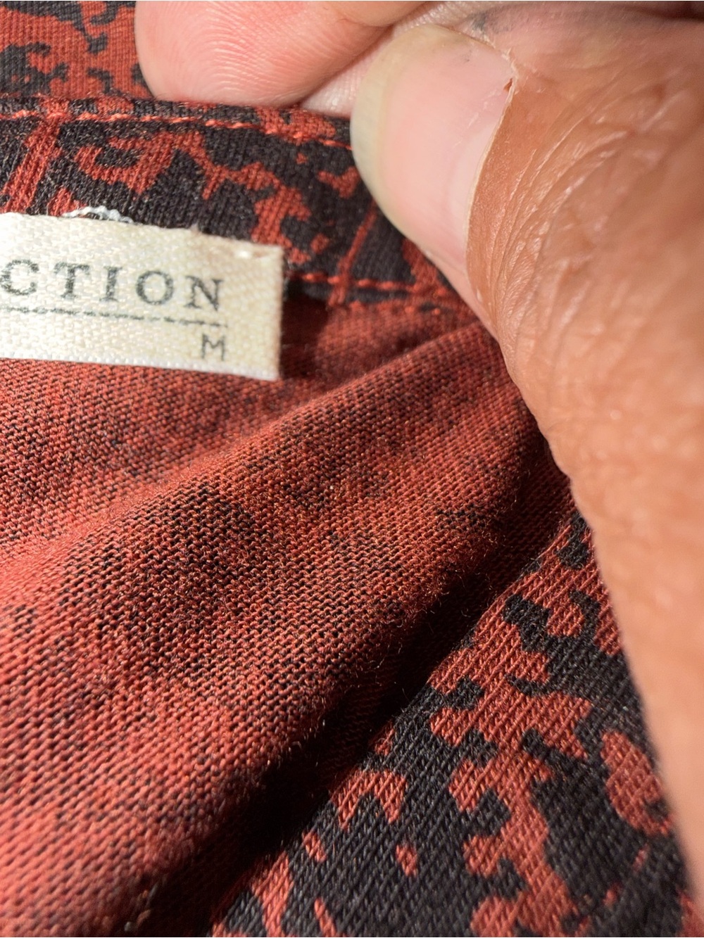 Peruvian Connection Tangier Fretwork Burgundy Long-Sleeve Tunic Dress M Boho EUC - Picture 7 of 8